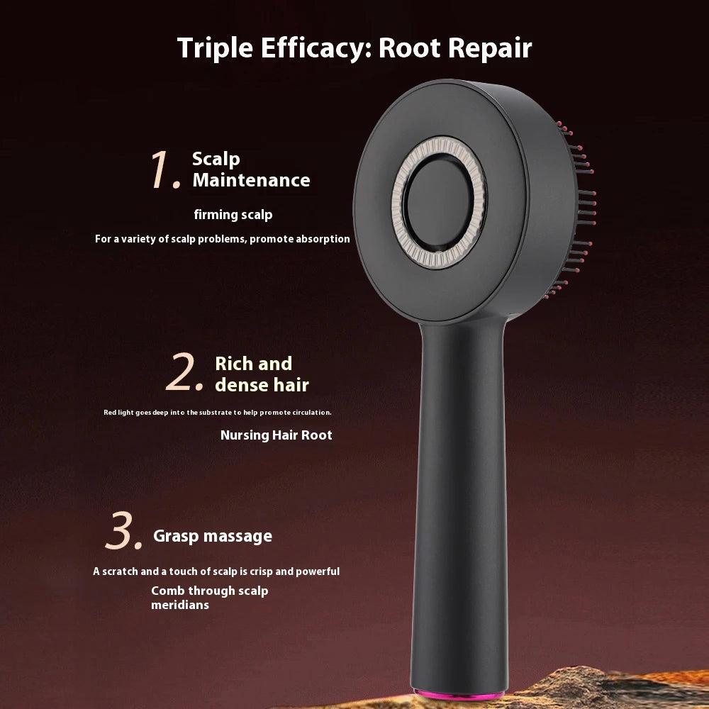 Electric Scalp Massager Comb with Red Light Hair Follicle Stimulation Hair Growth Anti-Loss Applicator Soft Silicone Bristles fo - cdr